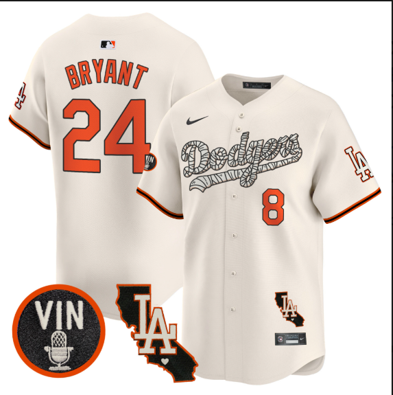 Men Los Angeles Dodgers #24 Bryant 2025 cream Limited Stitched Jersey